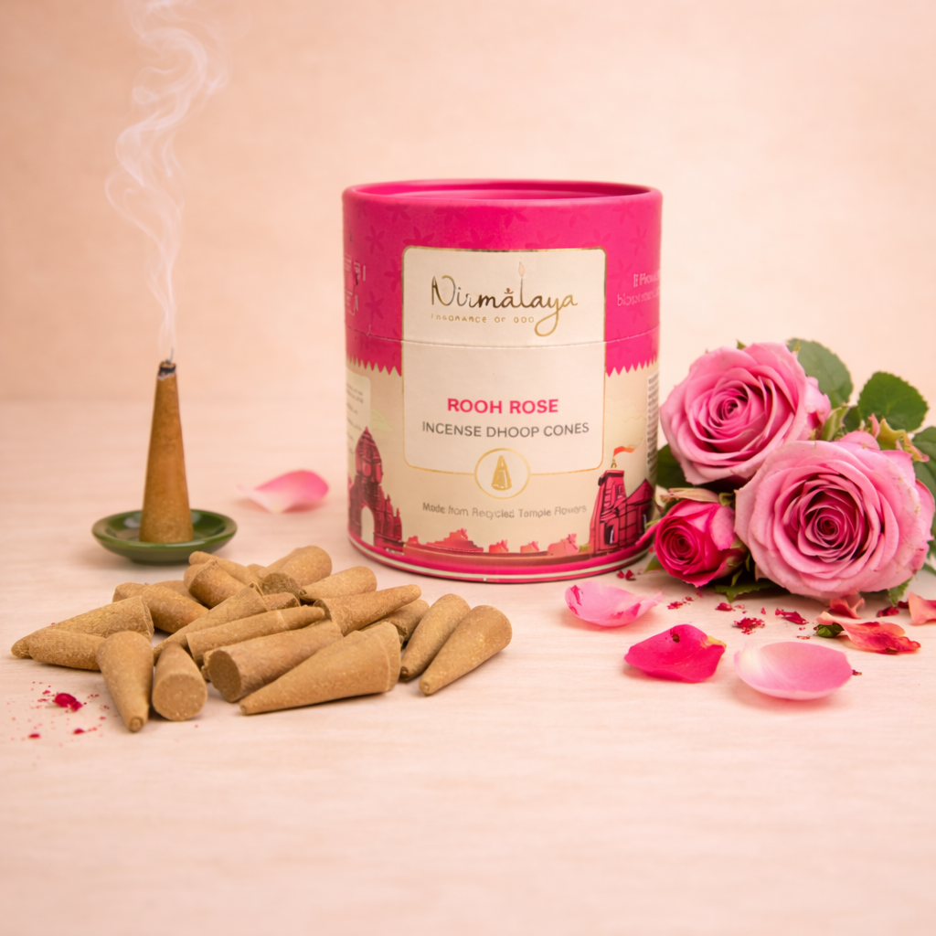 Rooh Rose Premium Incense Cones Pack Of 60