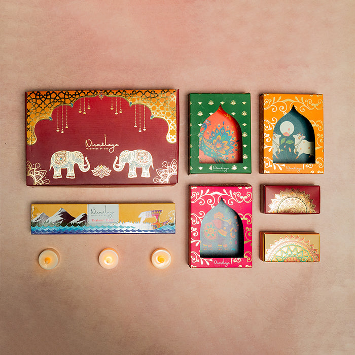 Airavat Jharokha Diya Set Gift Box