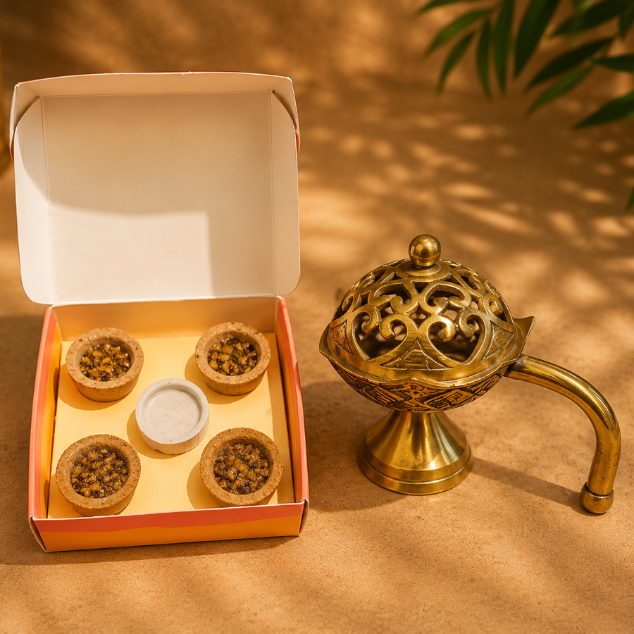 Kesar Sandalwood Havan Cups With Brass Dhuni - Most Demanding