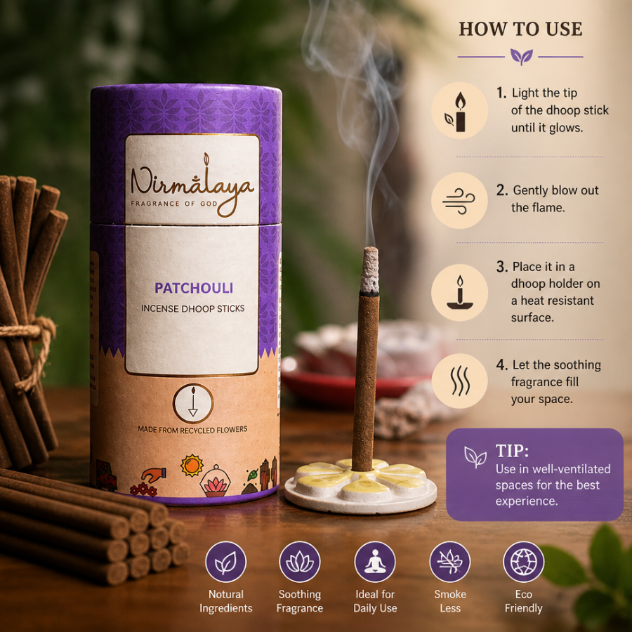 Patchouli Dhoop Sticks (Bamboo less)