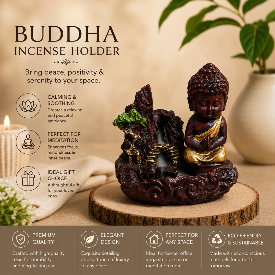 Lord Buddha Backflow Idol (Red)