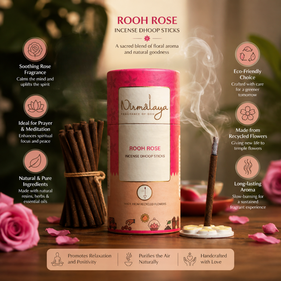 Rooh Rose Dhoop Sticks (Bamboo less)