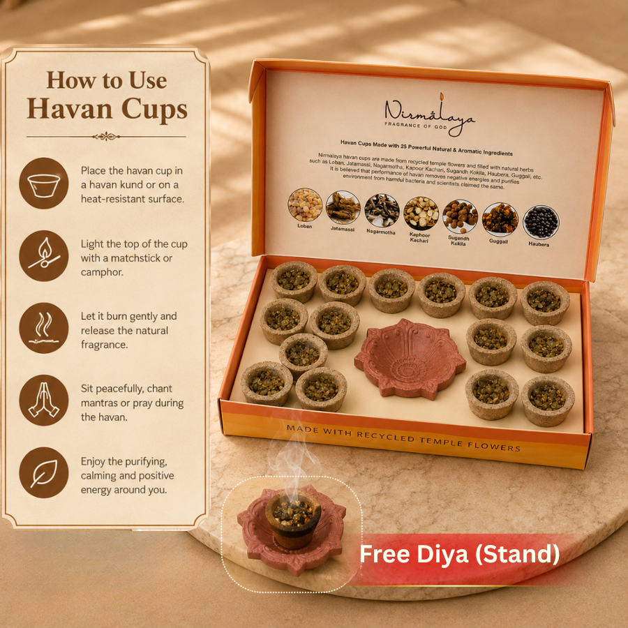 Nirmalaya Premium Kesar Sandalwood  Havan Cups