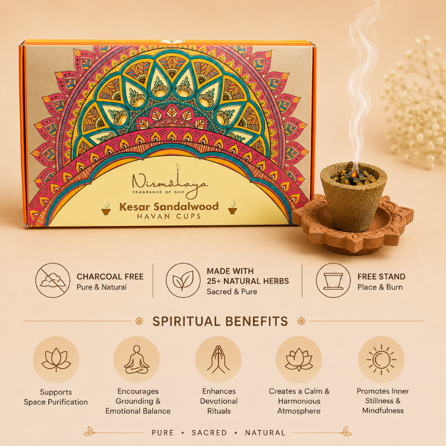 Nirmalaya Premium Kesar Sandalwood  Havan Cups