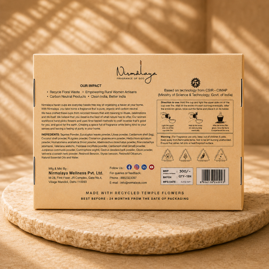 Nirmalaya Premium Kesar Sandalwood  Havan Cups