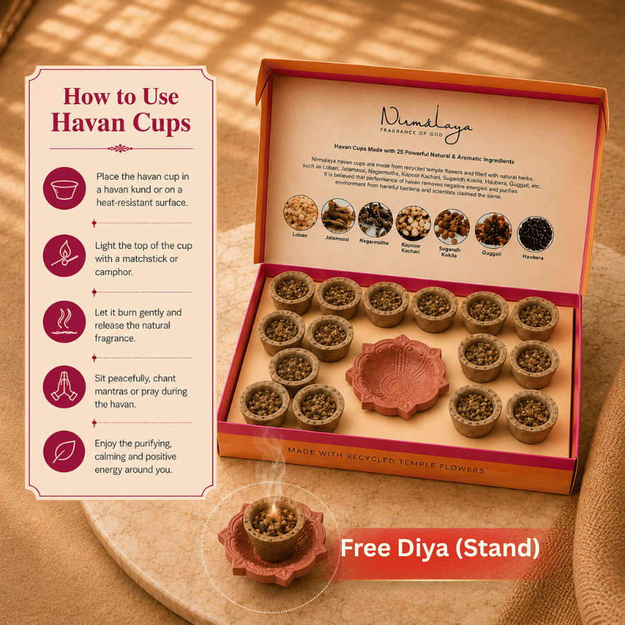 Nirmalaya Premium Rooh Gulab  Havan Cups
