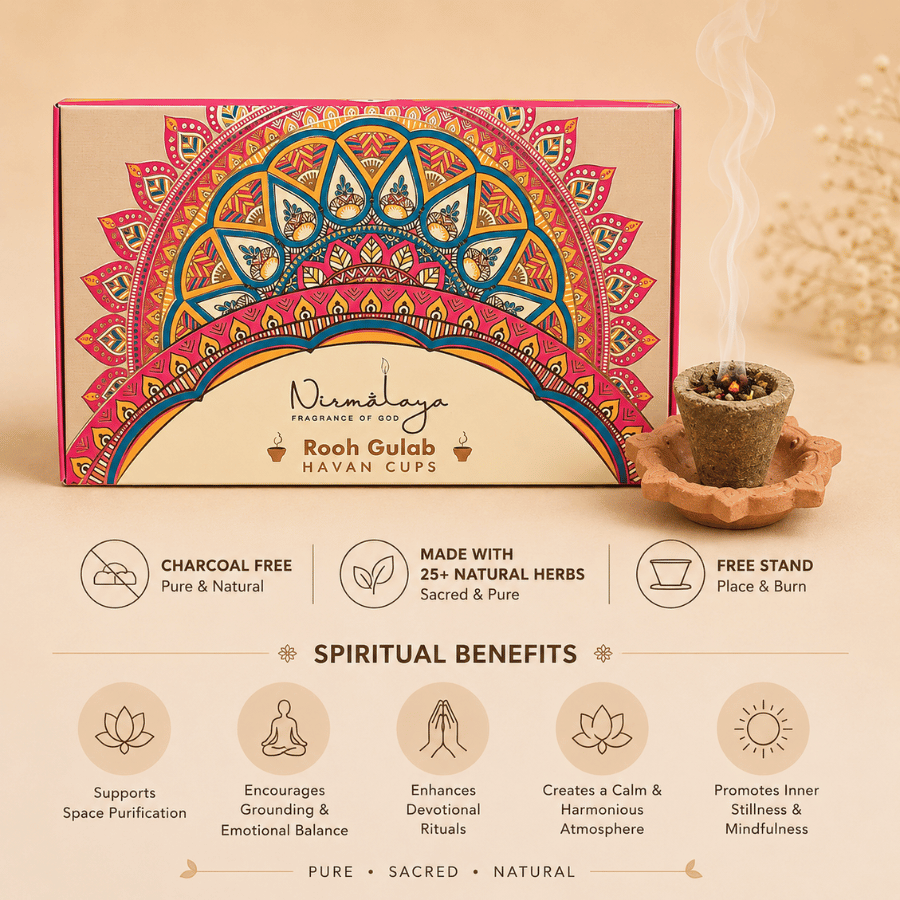 Nirmalaya Premium Rooh Gulab  Havan Cups