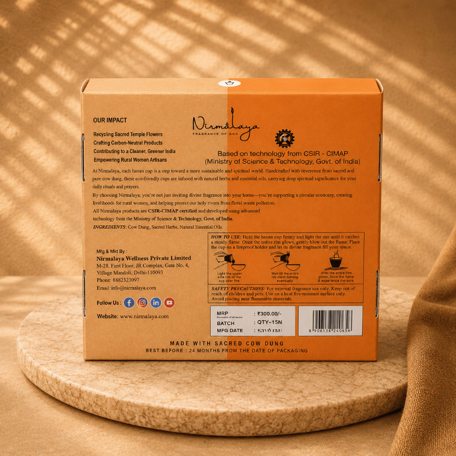 Nirmalaya Premium Cow Dung  Havan Cups