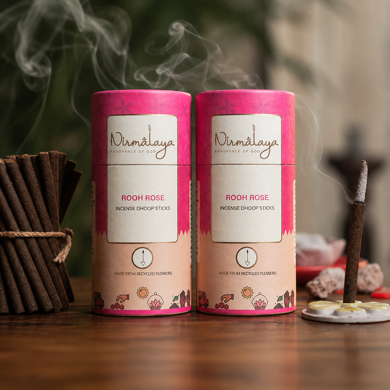 Rooh Rose Dhoop Sticks (Bamboo less)