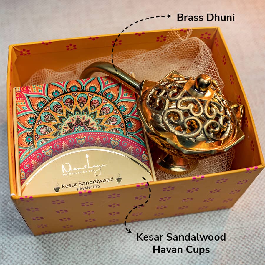 Sandalwood Havan Cup & Brass dhuni